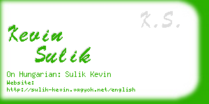 kevin sulik business card